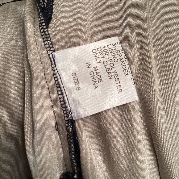 Tadashi Shoji Classic Collection Navy Blue Lace Cocktail Dress - Picture 15 of 15